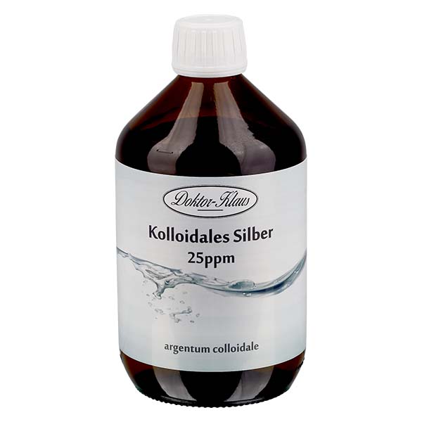 500ml Kolloidales Silber 25ppm von Doktor-Klaus in brauner PET-Flasche