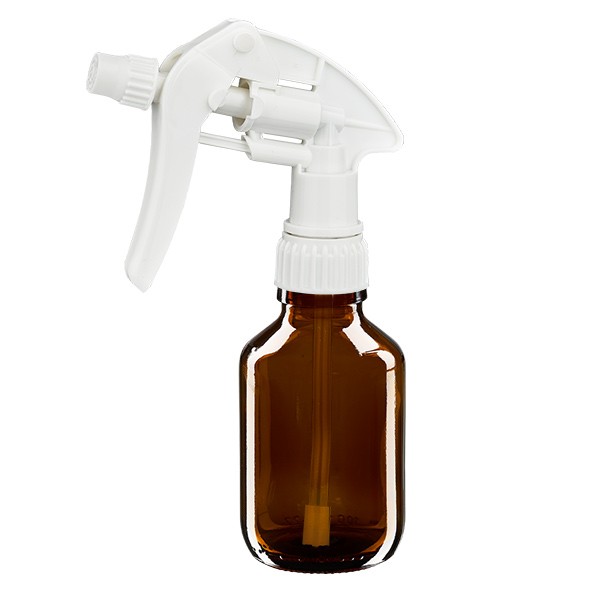 100 ml Euro-Medizinflasche braun mit Handsprayer